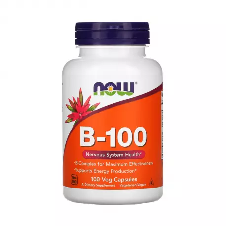 B-100 Witaminy z Grupy B dla Wegan Wsparcie Układu Nerwowego (100 kaps) Now Foods