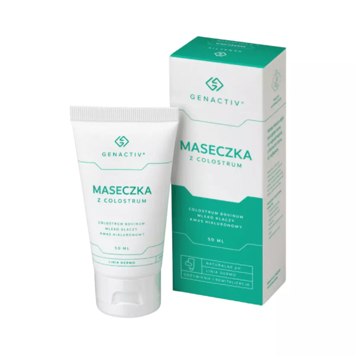 Maseczka Odżywczo-Rewitalizująca do Każdego Typu Cery (Colostrigen R) z Colostrum Bovinum Mleko Klaczy 50 ml Genactiv Maseczka Odżywczo-Rewitalizująca do Każdego Typu Cery (Colostrigen R) z Colostrum Bovinum Mleko Klaczy 50 ml Genactiv