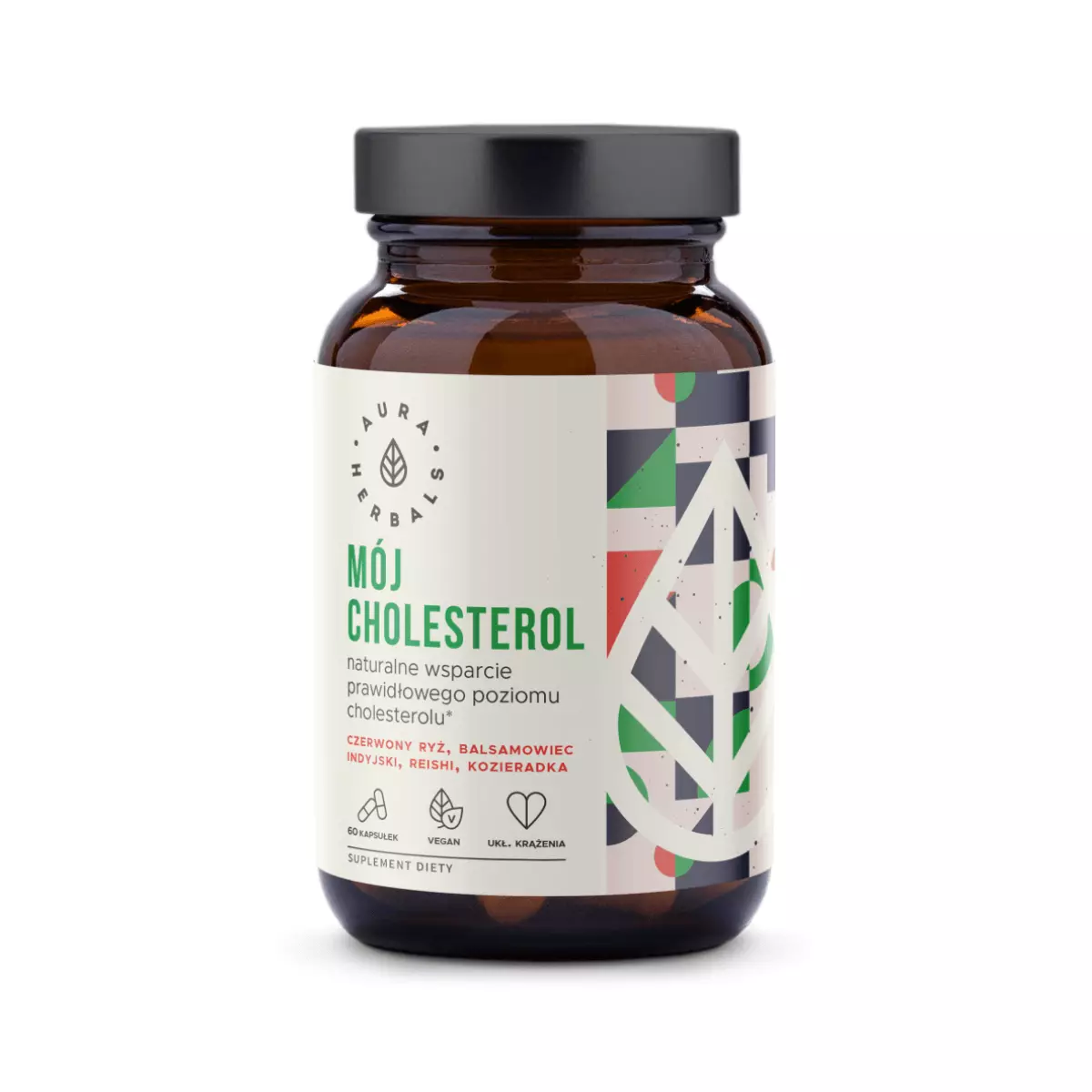 Mój Cholesterol Naturalne Wsparcie Prawidłowego Poziomu Cholesterolu (60 kaps) VEGE Aura Herbals Mój Cholesterol Naturalne Wsparcie Prawidłowego Poziomu Cholesterolu (60 kaps) VEGE Aura Herbals