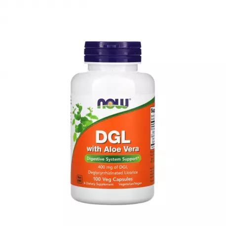 DGL 400 mg Lukrecja + Aloe Vera VEGE (100 kaps) Now Foods