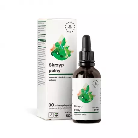 Skrzyp Polny Ekstrakt Roślinny 500 mg Krople 50 ml w Płynie Aura Herbals