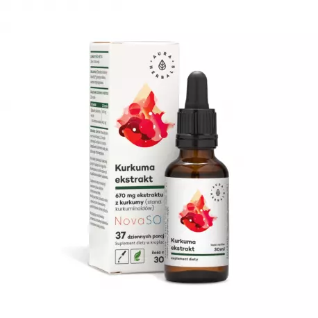 Ekstrakt z Kurkumy NovaSOL Kurkumina Krople 30 ml w Płynie Aura Herbals