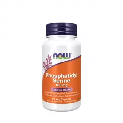 Phosphatidyl Serine 100 mg Fosfatydyloseryna z Choliną i Inozytolem Wsparcie Pamięci i Mózgu VEGE (60 kaps) Now Foods