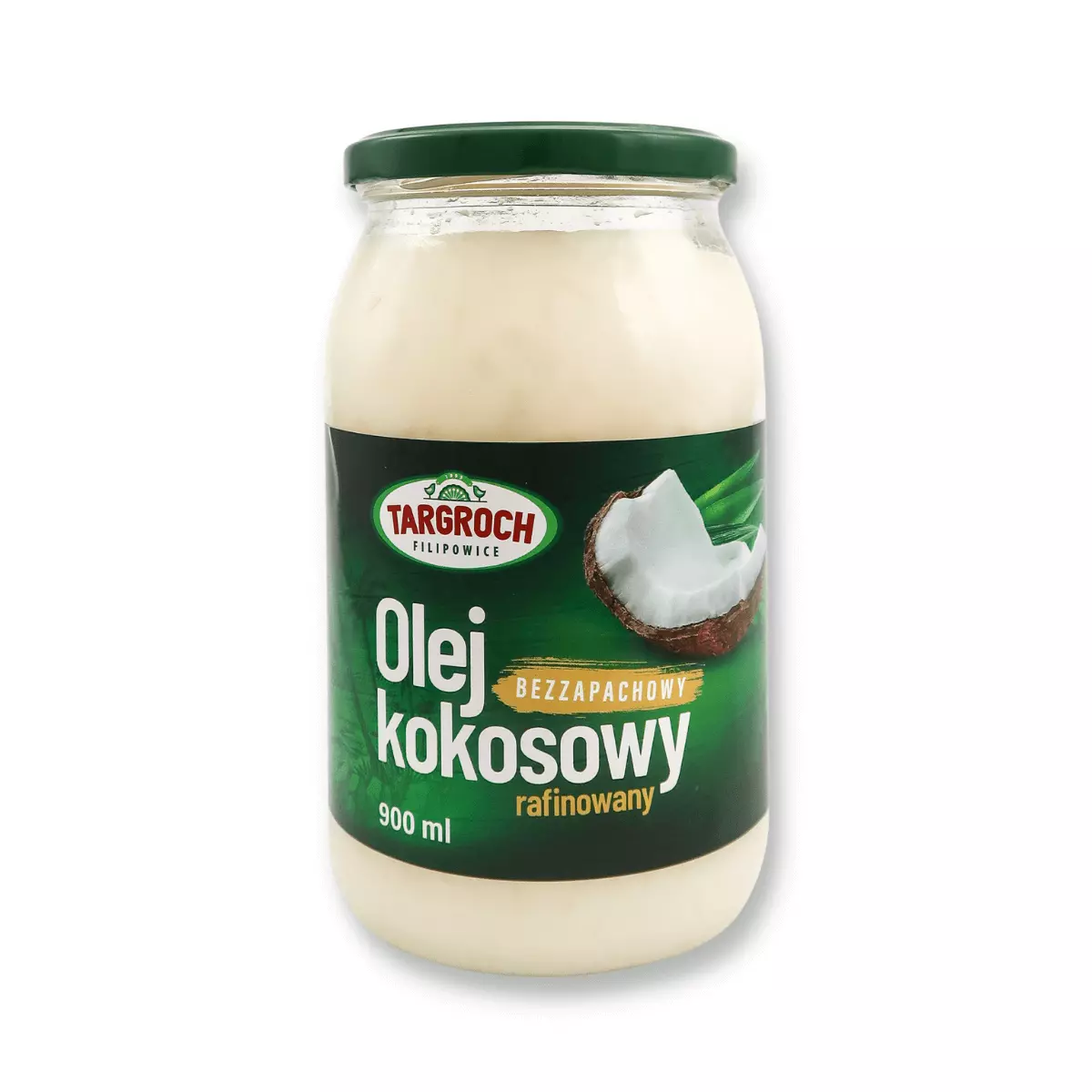 Olej Kokosowy Rafinowany Bezzapachowy 900 ml TARGROCH Olej Kokosowy Rafinowany Bezzapachowy 900 ml TARGROCH