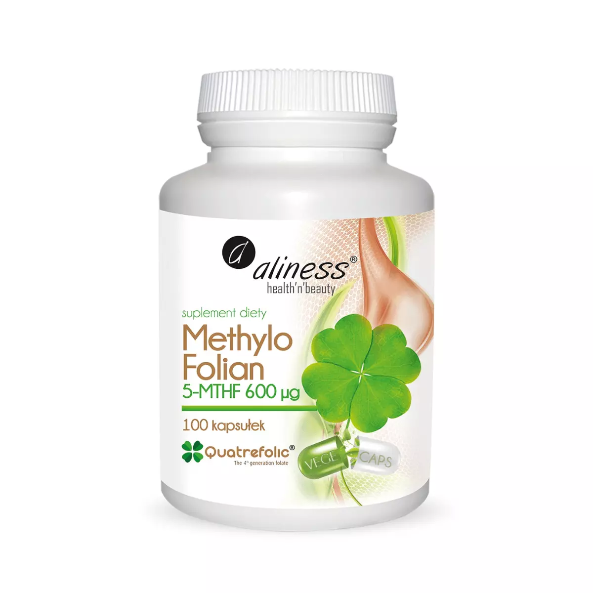 KWAS FOLIOWY 5-MTHF 600 µg Methylo Folian (100 kaps) Aliness KWAS FOLIOWY 5-MTHF 600 µg Methylo Folian (100 kaps) Aliness
