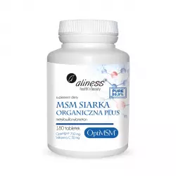 MSM OptiMSM Siarka Organiczna + Witamina C (180 tab) Aliness