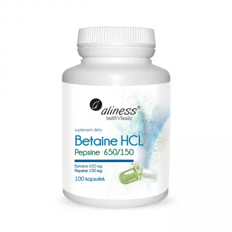 Betaina HCL + Pepsyna 650/100mg Trawienie (100kaps) ALINESS