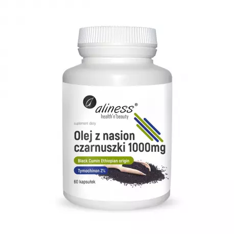 Olej z Czarnuszki 1000 mg (60 kaps) 2% Tymochinon Aliness