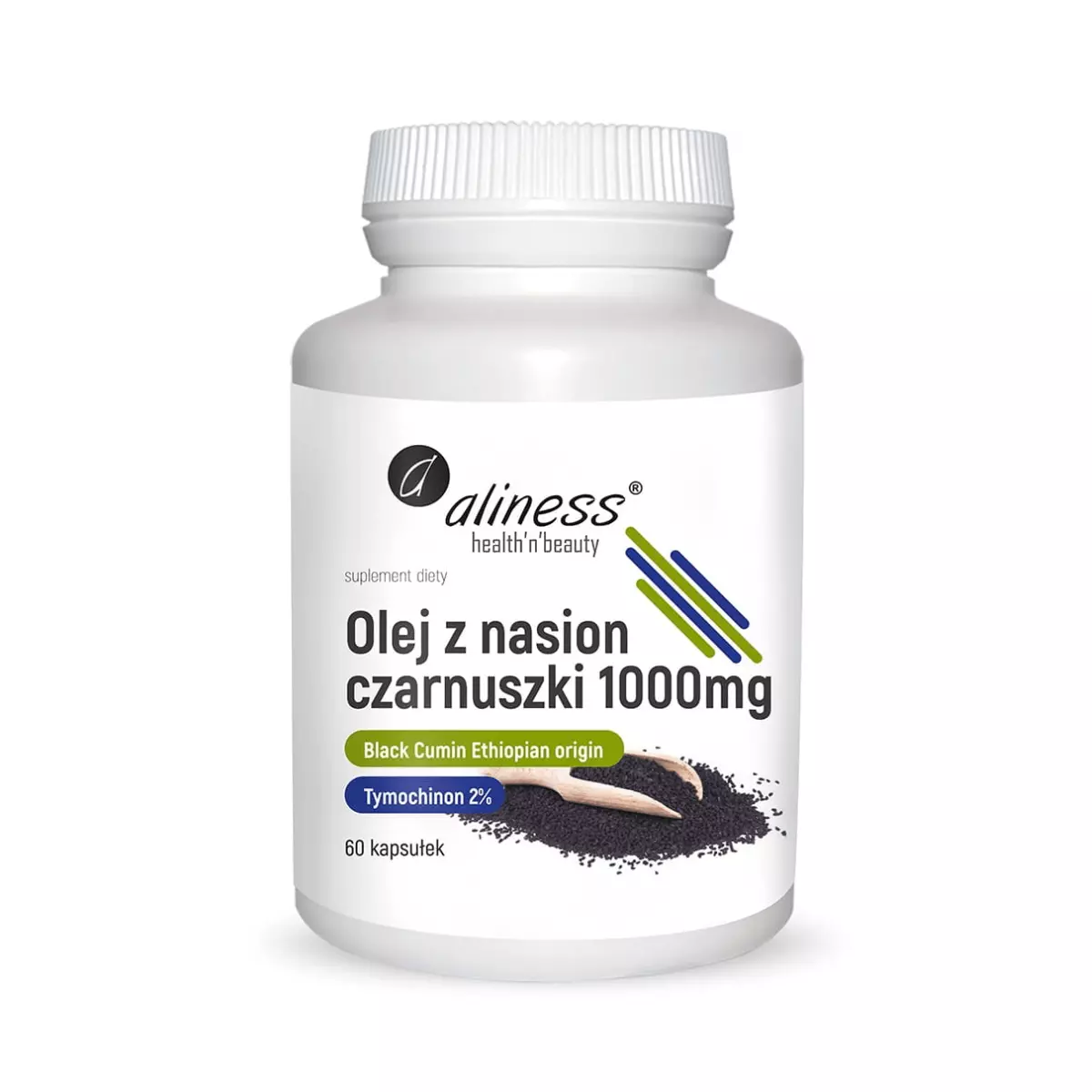 Olej z Czarnuszki 1000 mg (60 kaps) 2% Tymochinon Aliness Olej z Czarnuszki 1000 mg (60 kaps) 2% Tymochinon Aliness