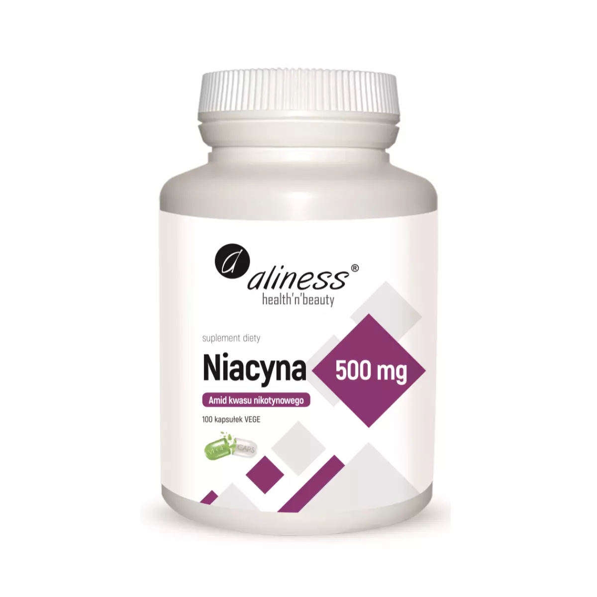 Niacyna Amid Kwasu Nikotynowego 500 mg (100 kaps) Witamina B3 Aliness Niacyna Amid Kwasu Nikotynowego 500 mg (100 kaps) Witamina B3 Aliness