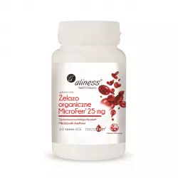 ŻELAZO ORGANICZNE MICROFERR 25mg Dojelitowe Mikronizowane (100tab) ALINESS