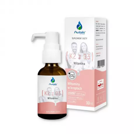 Witamina K2 + D3 (VitaMk7) 25 mcg w Kroplach 30 ml Avitale Aliness