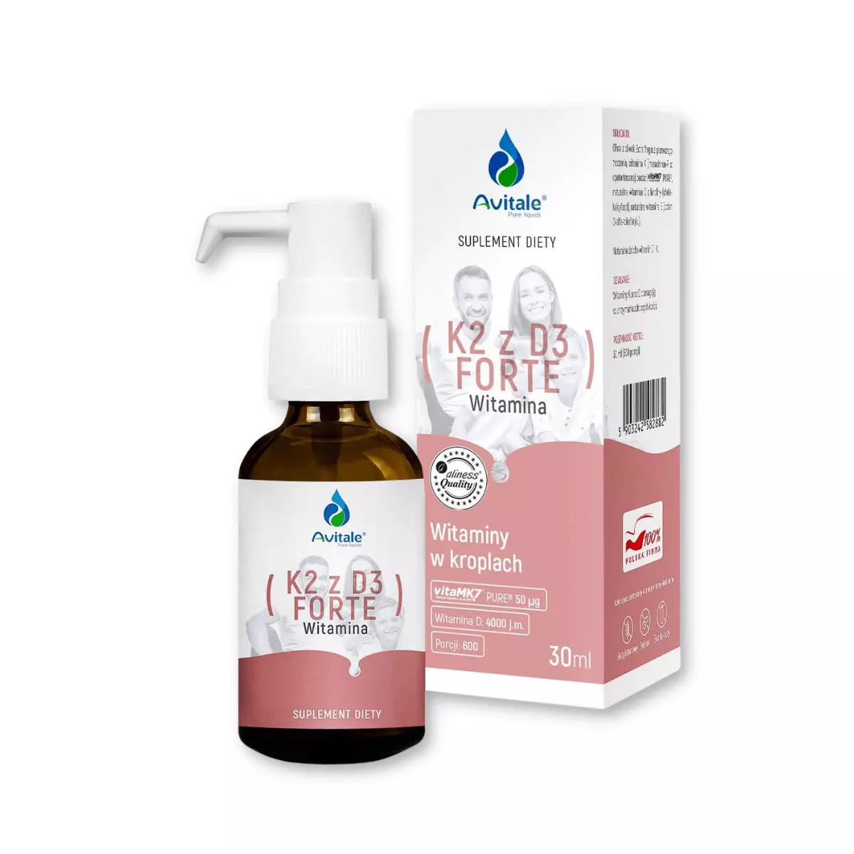 Witamina K2 + D3 FORTE (VitaMk7) 50 mcg w Kroplach 30 ml Avitale Aliness Witamina K2 + D3 FORTE (VitaMk7) 50 mcg w Kroplach 30 ml Avitale Aliness