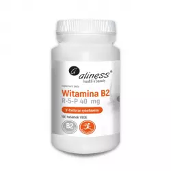 Witamina B2 R-5-P w Aktywnej Postaci 5’fosforanu Ryboflawiny 40 mg (100 tab) VEGE Aliness