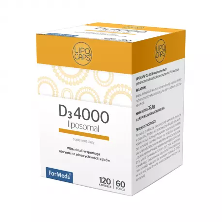 LIPOCAPS D3 4000 Liposomalna Witamina D3 w Kapsułkach (120 kaps) ForMeds