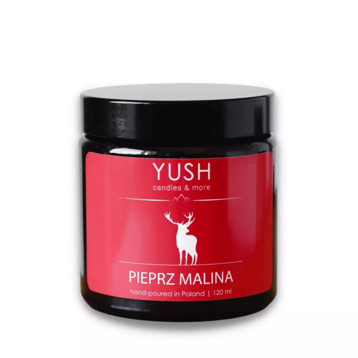 PIEPRZ MALINA Świeca Sojowa Ręcznie robiona Wegańska 120 ml YUSH PIEPRZ MALINA Świeca Sojowa Ręcznie robiona Wegańska 120 ml YUSH