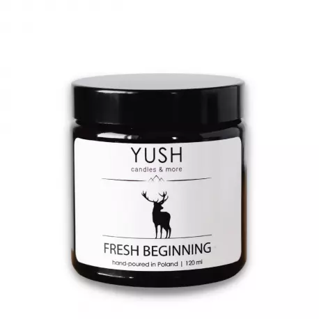 FRESH BEGINNING Świeca Sojowa Ręcznie Robiona Wegańska 120 ml YUSH