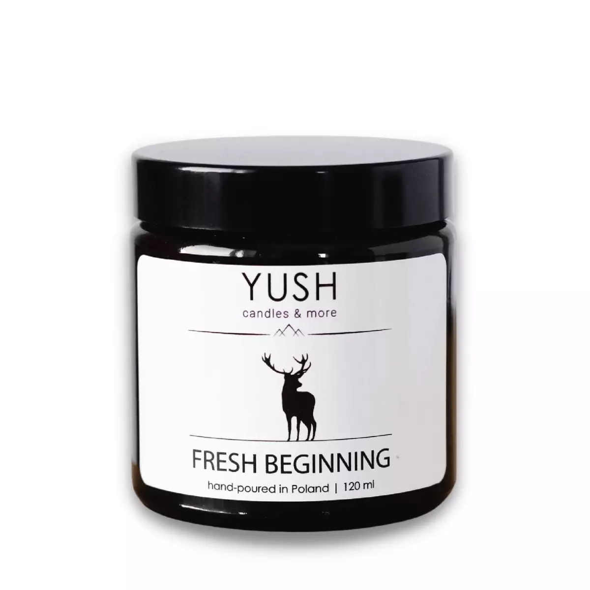 FRESH BEGINNING Świeca Sojowa Ręcznie Robiona Wegańska 120 ml YUSH FRESH BEGINNING Świeca Sojowa Ręcznie Robiona Wegańska 120 ml YUSH